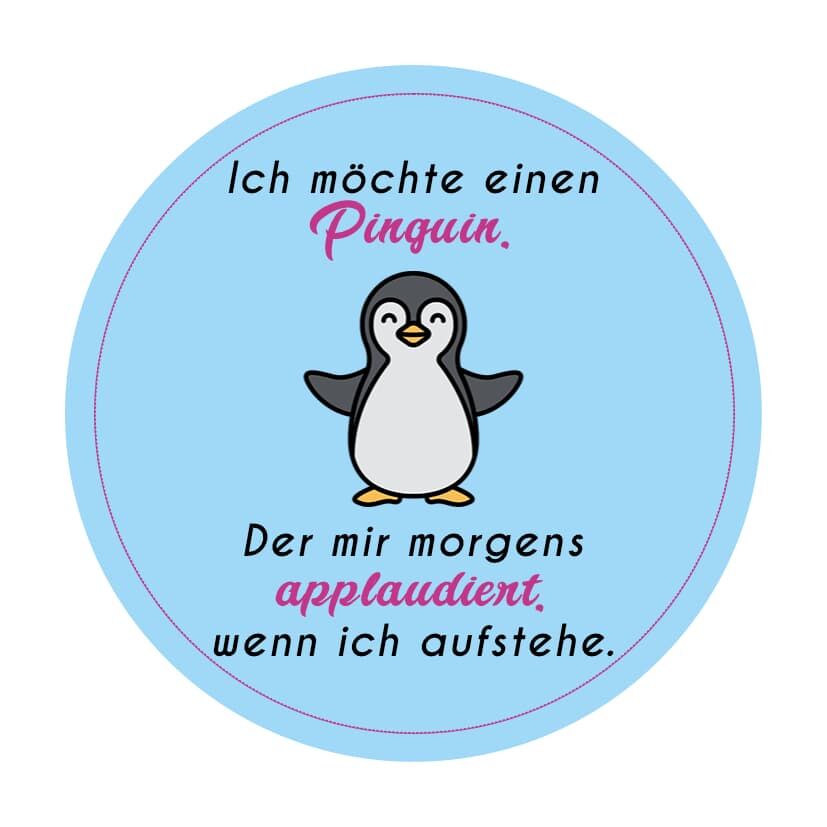 Pinguin Applaus Button 59 mm