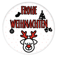 Frohe Weihnachten Button Rudolph Motiv