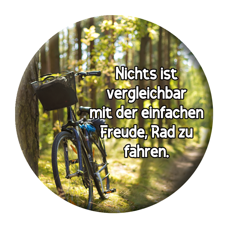 Radfahrer-Spruch Button